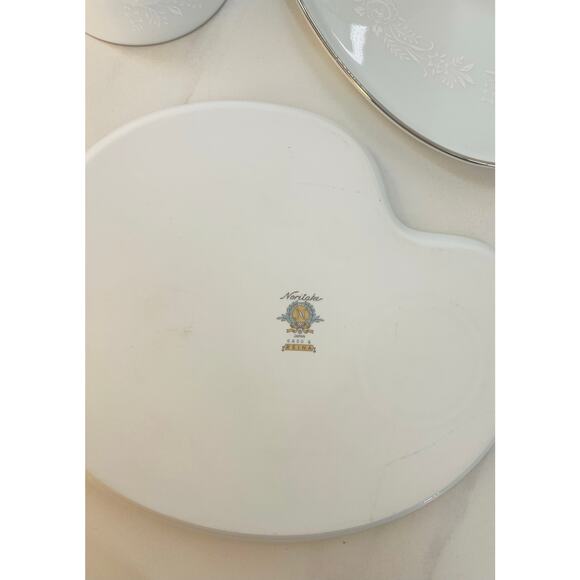 Noritake White Tea Set with Silver Accents - Picture 10 of 15